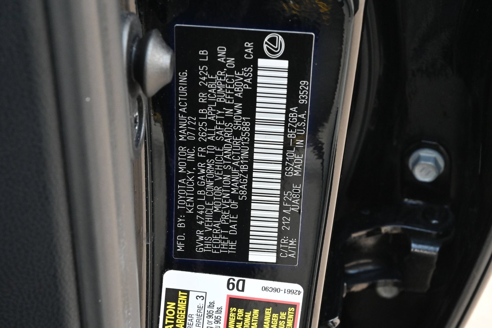 2022 Lexus ES ES 350 F SPORT