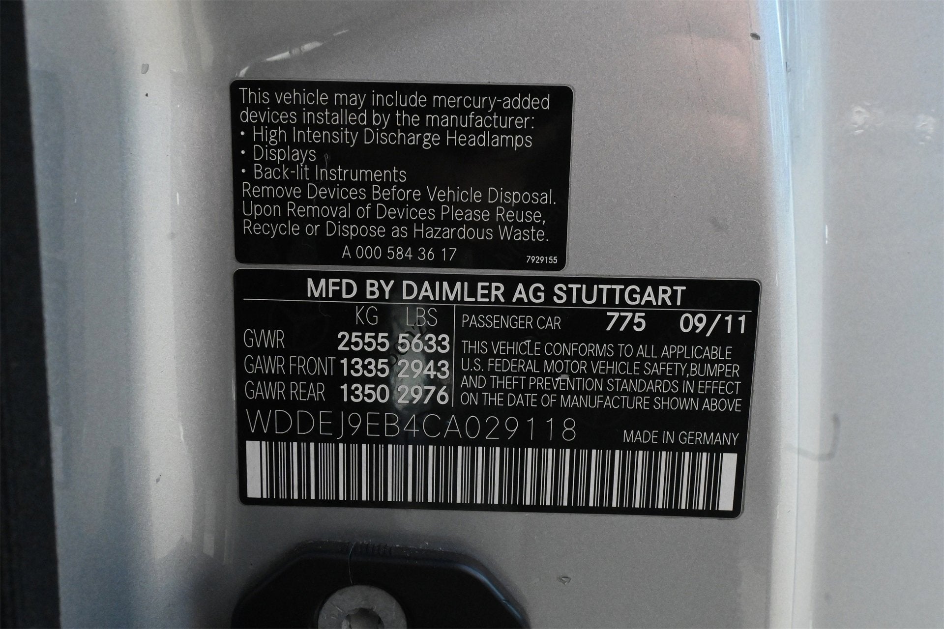 2012 Mercedes-Benz CL-Class CL 550