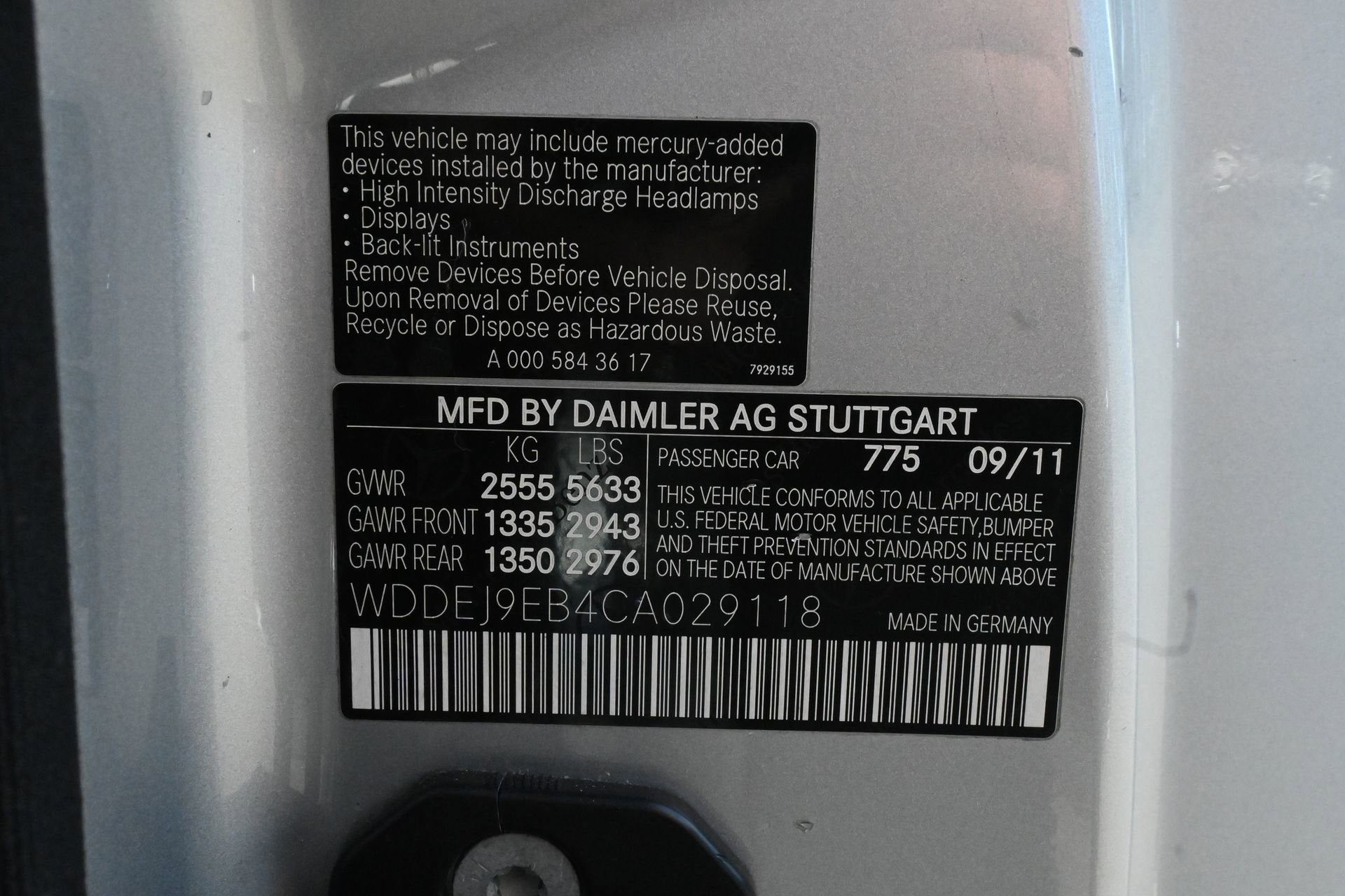 2012 Mercedes-Benz CL-Class CL 550