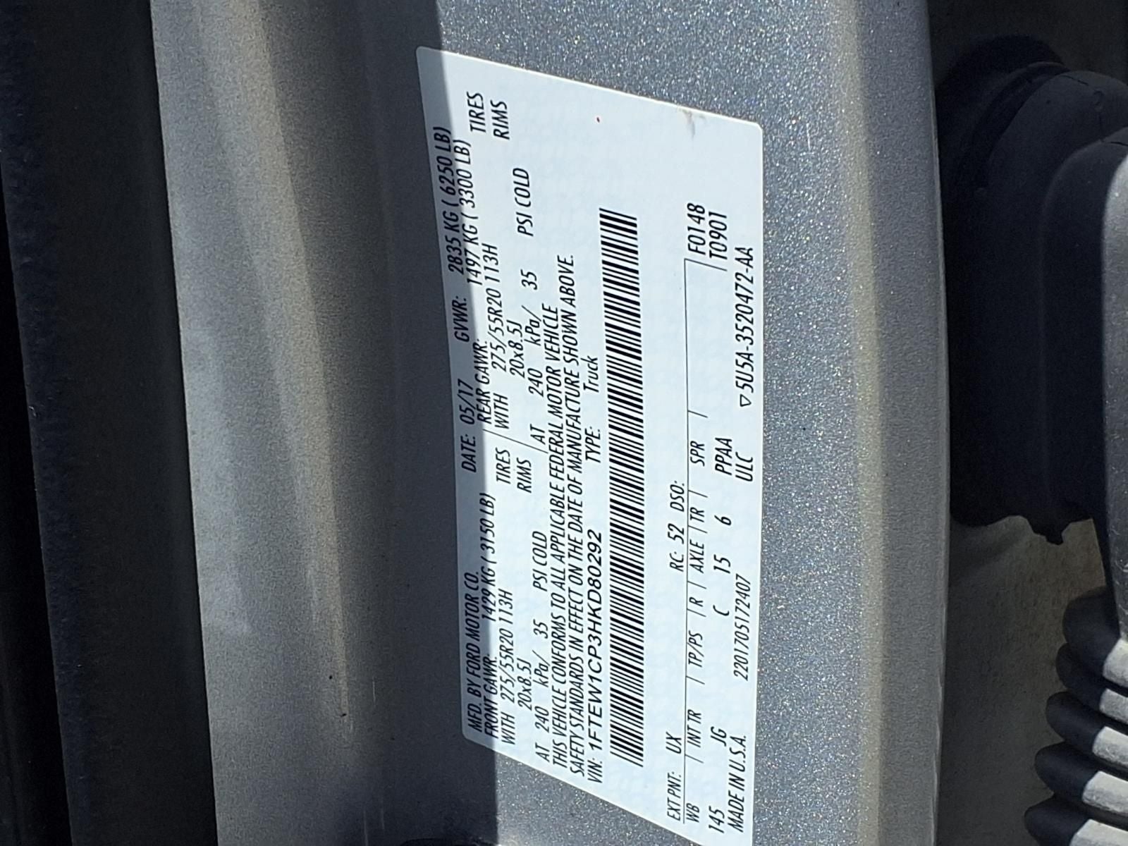2017 Ford F-150 XL STX SPORT APPEARANCE PKG