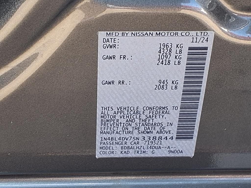 2025 Nissan Altima 2.5 SV SAFETY SHIELD® 360