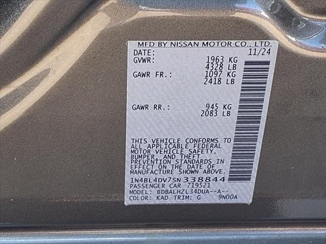 2025 Nissan Altima 2.5 SV SAFETY SHIELD® 360