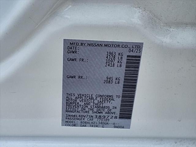2025 Nissan Altima 2.5 SV SAFETY SHIELD® 360