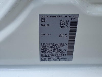 2025 Nissan Altima 2.5 SV NISSANCONNECT®