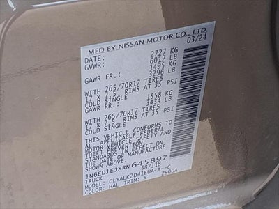 2024 Nissan Frontier PRO-X V6 TECH PKG