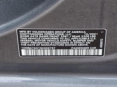 2022 Volkswagen Passat 2.0T Limited Edition ICRS