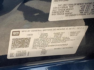 2022 GMC Sierra 1500 SLT PREMIUM PLUS PKG