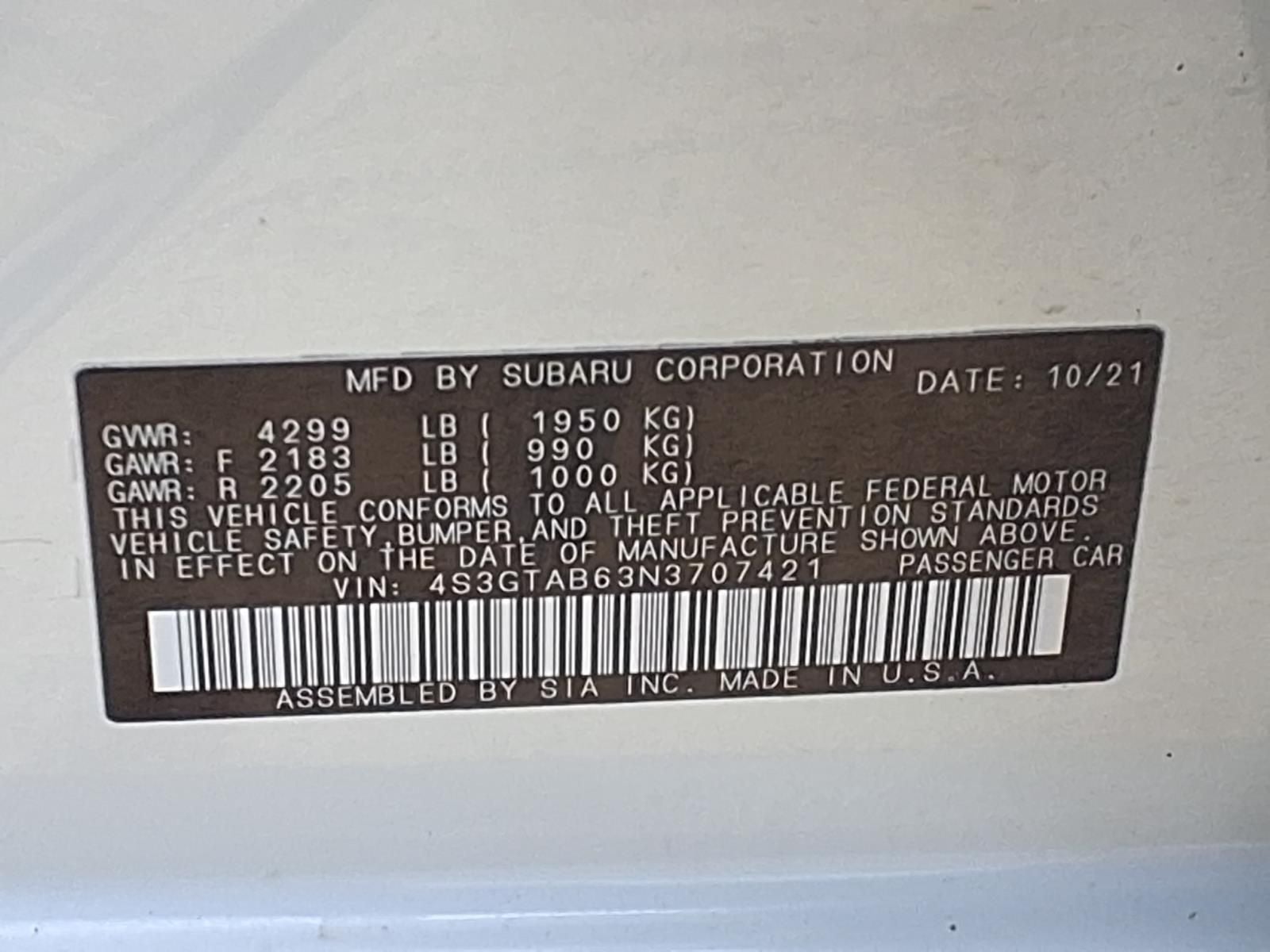 2022 Subaru Impreza Base AWD
