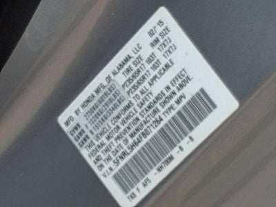 2015 Honda Odyssey EX-L SUNROOF & REAR ENT.